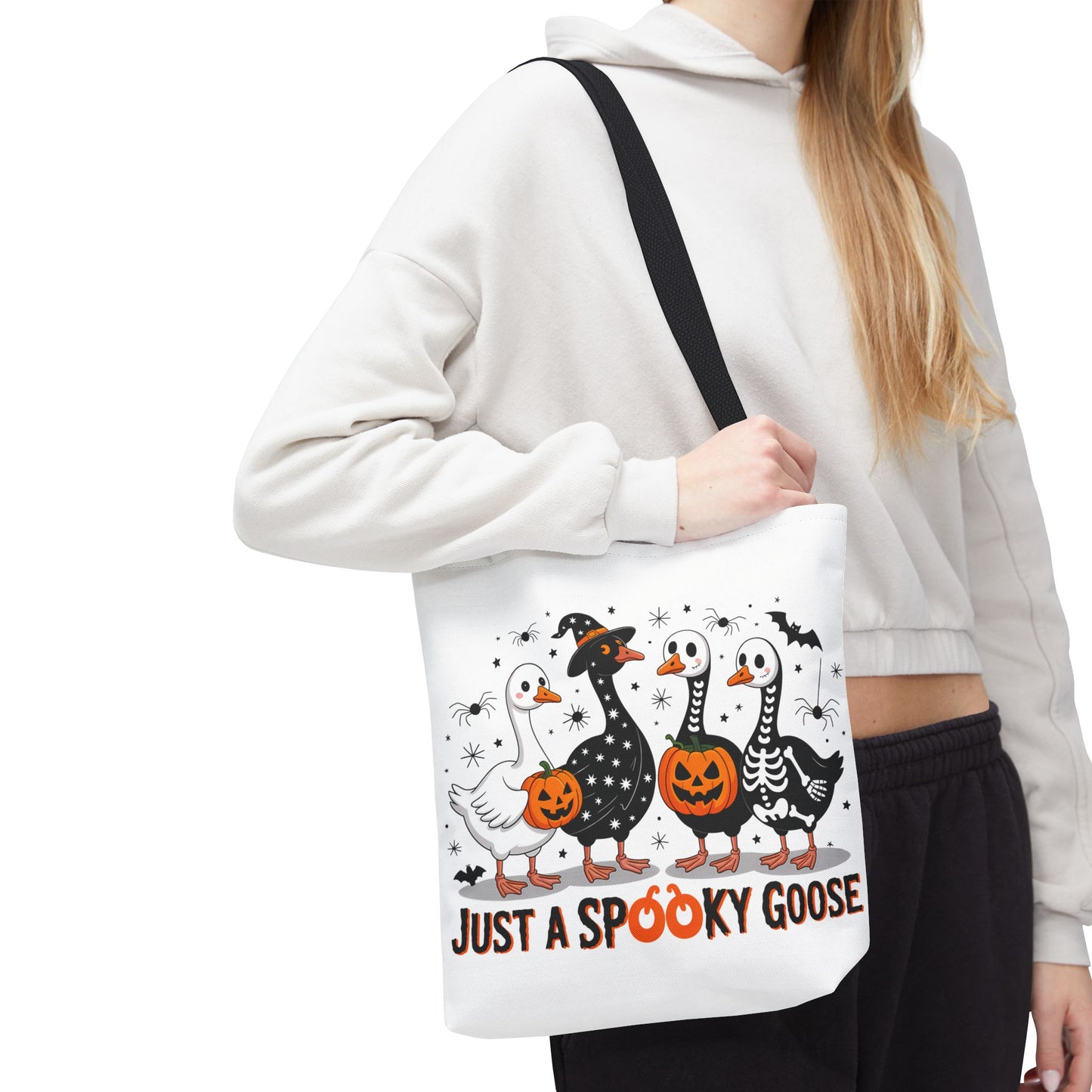 🦢 Just a Spooky Goose Tote Bag – Honkin’ Into Halloween 🎃👻