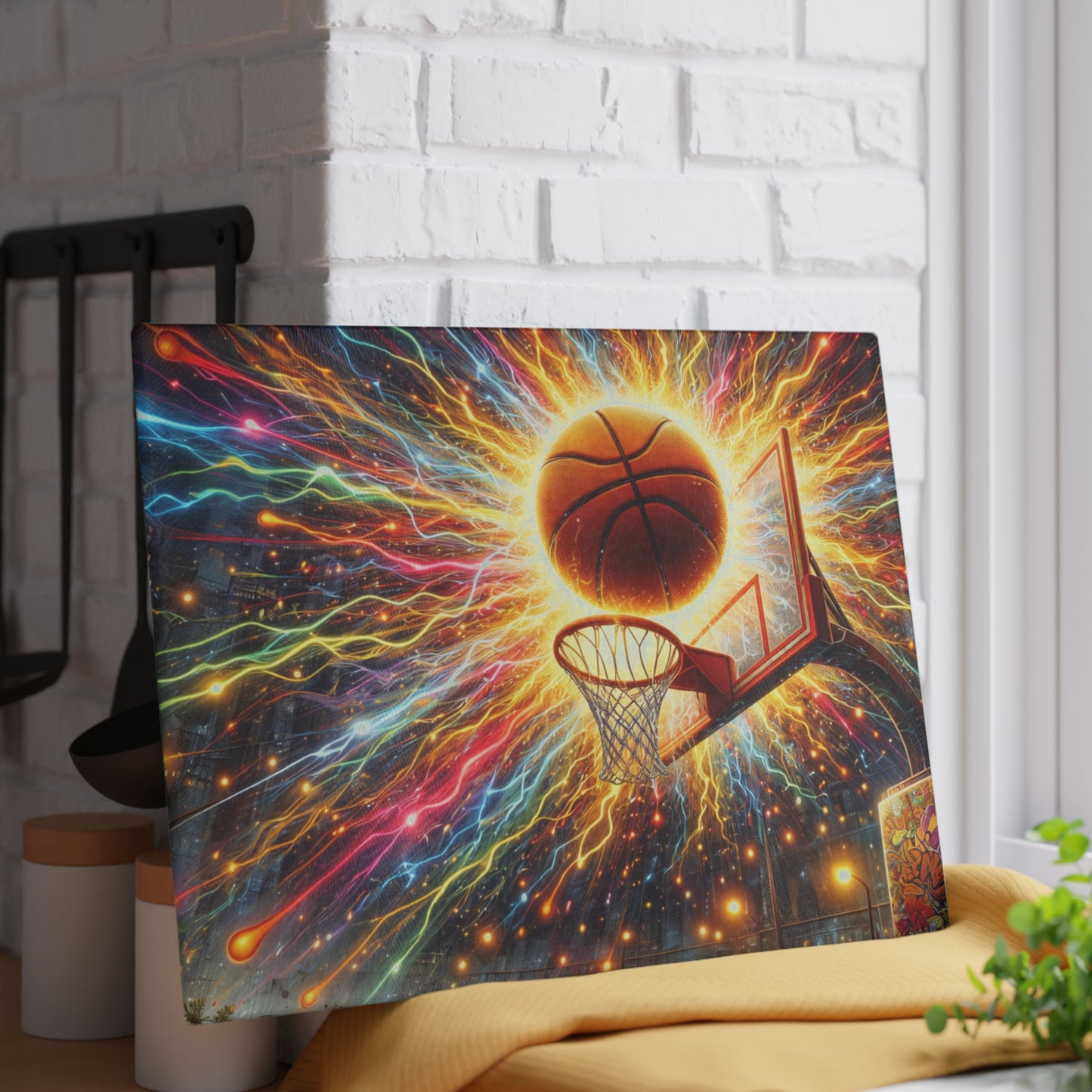 Basketball Explosion Cutting Board – Slam Dunk Style for Your Kitchen