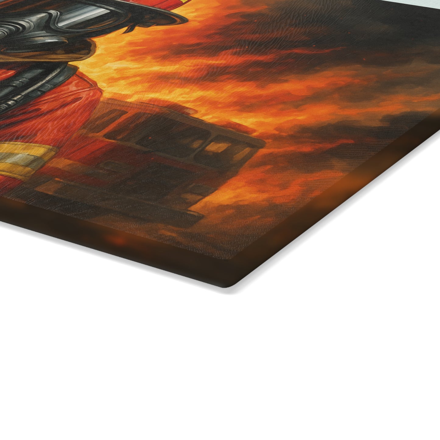 Firefighter Portrait Cutting Board – Strength, Courage, and Honor
