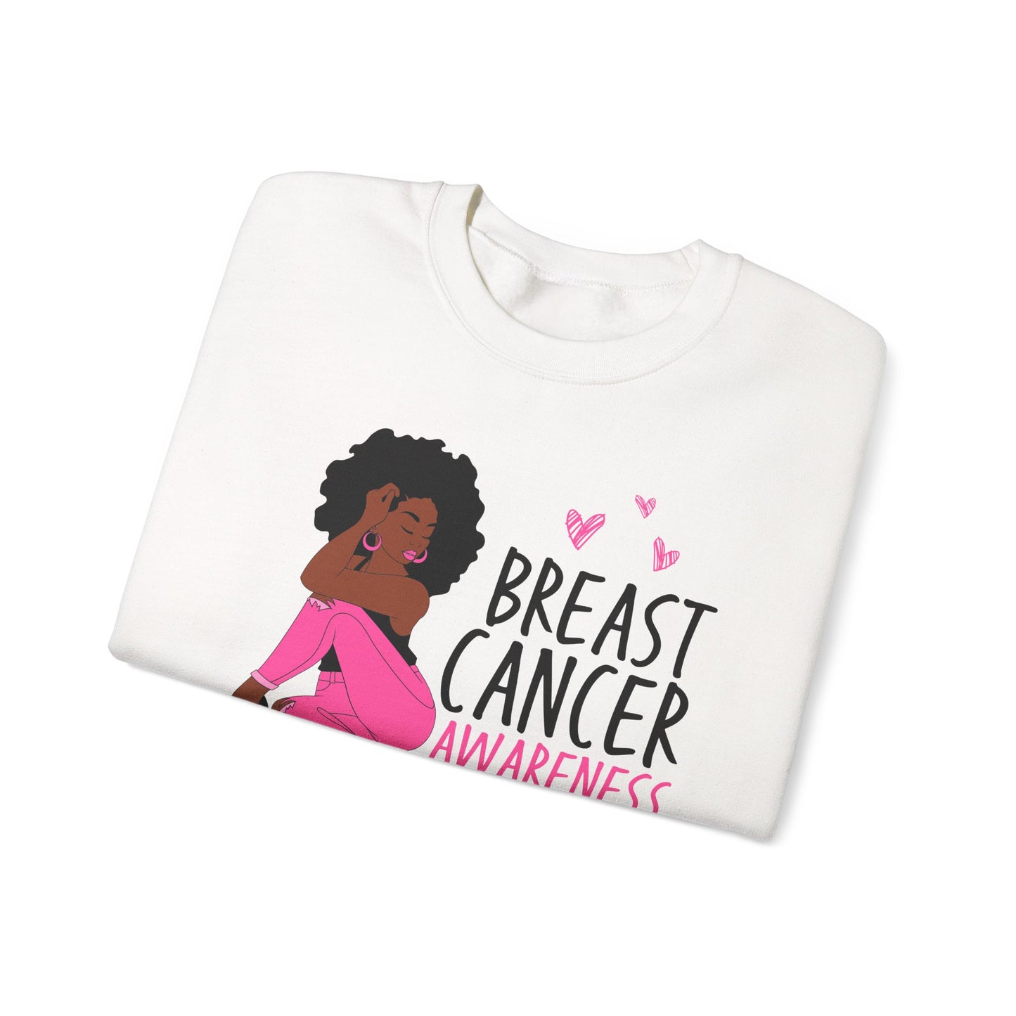 💕✨ Pink Awareness Woman Sweatshirt – Elegant Breast Cancer Support Crewneck