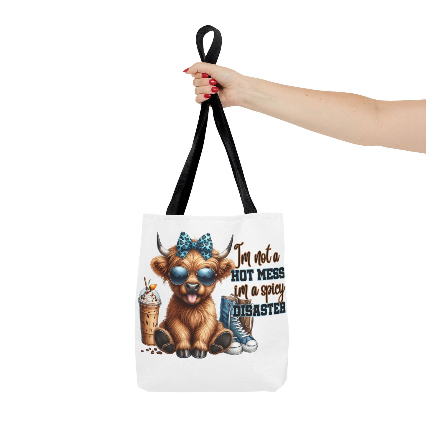 Bolsa de tela Highland Cow: «No soy un desastre picante, soy un desastre picante».