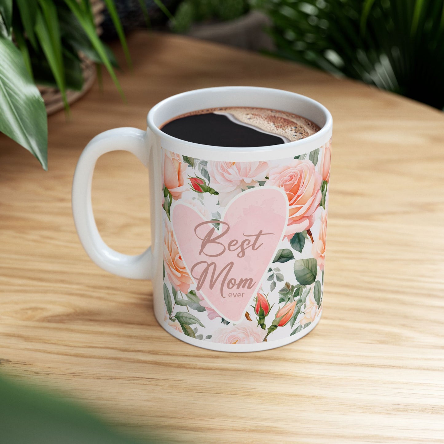 Taza de cerámica floral romántica, ideal para el Día de la Madre, regalo de cumpleaños, café matutino acogedor, regalo con temática de amor, decoración del hogar