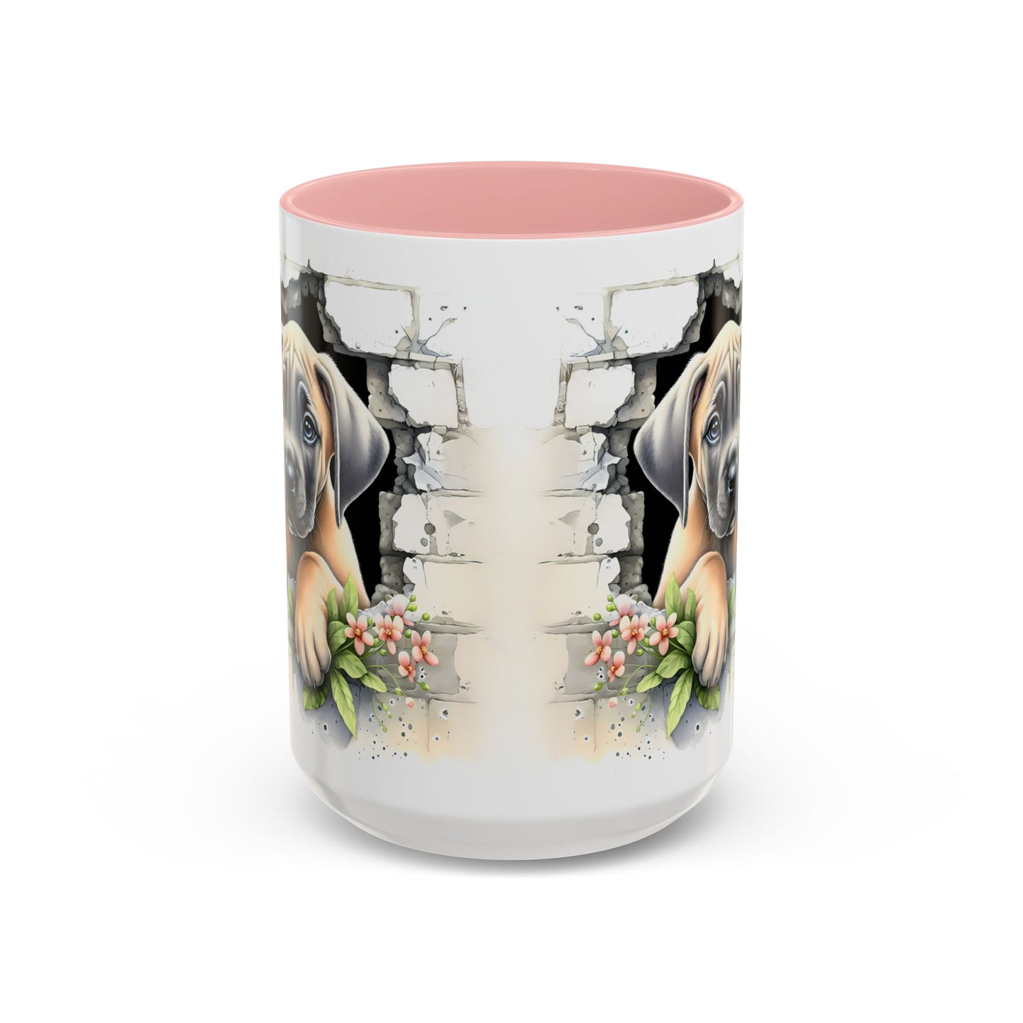 🐾 Great Dane Puppy Accent Mug – Sweet Peek-Through Puppy Design ☕💛