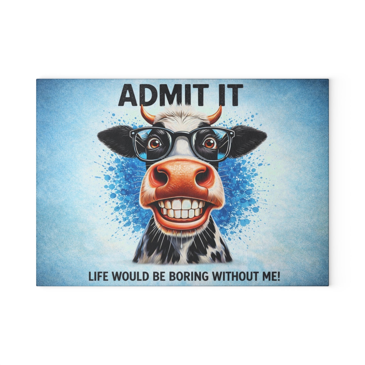 Admit It Cow Glass Cutting Board – Funny Farm Animal Kitchen Decor