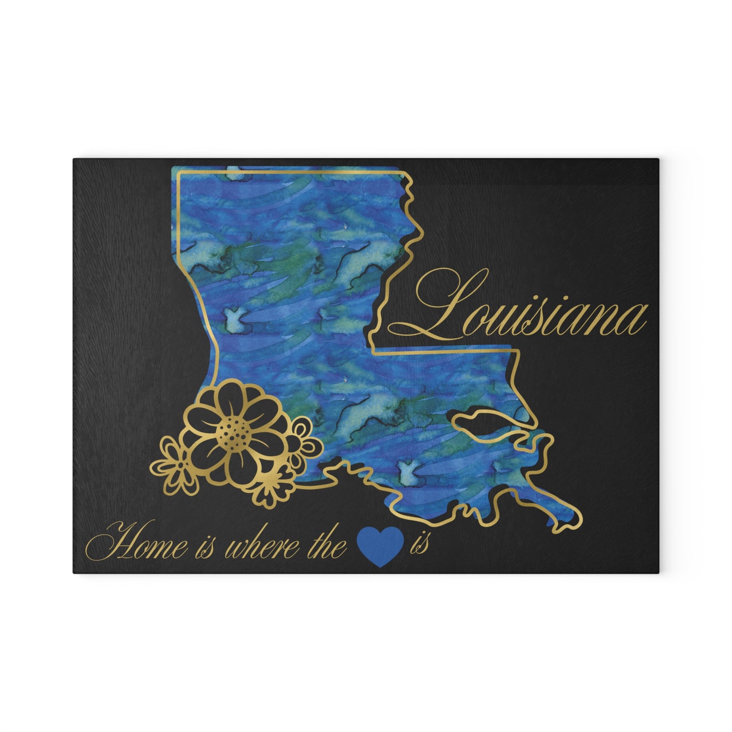 💙 Louisiana State Cutting Board – Bold Blues with Bayou Love