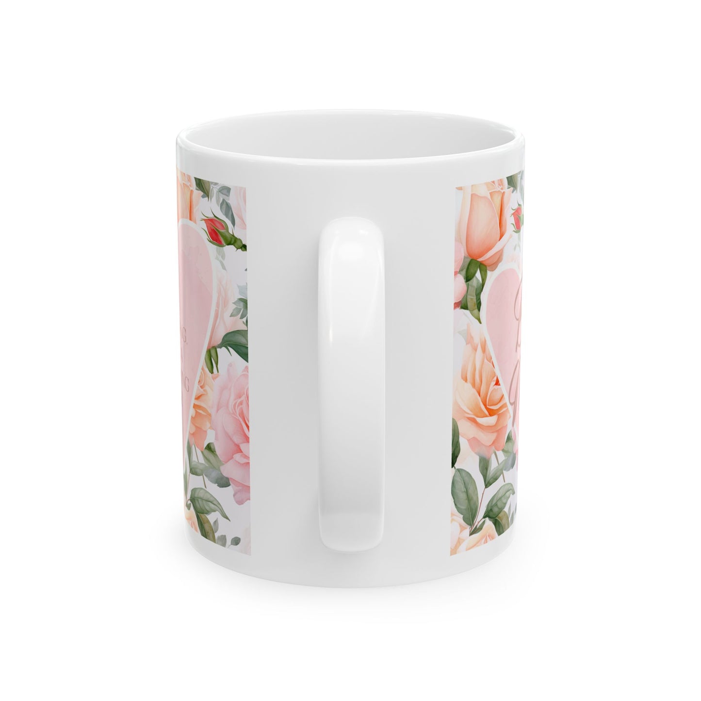 Taza de cerámica floral romántica, ideal para el Día de la Madre, regalo de cumpleaños, café matutino acogedor, regalo con temática de amor, decoración del hogar