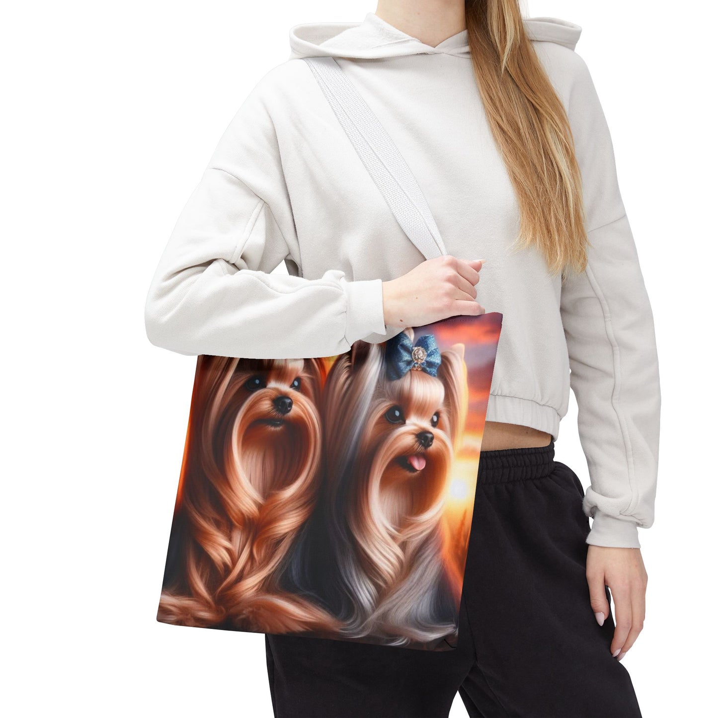Bolsa de tela Yorkshire Terrier: un bonito regalo para amantes de los perros, bolsa de compras reutilizable, accesorio para amantes de las mascotas, elegante bolso de mano para uso diario.
