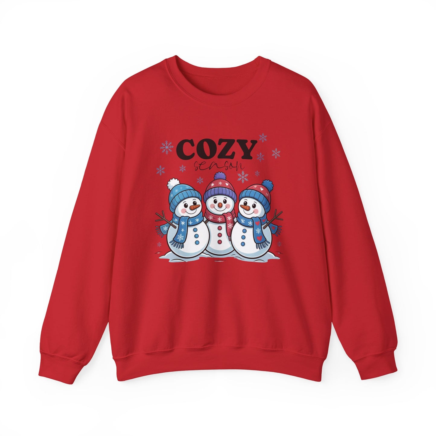 ☃️💙 Cozy Season Snowman Sweatshirt – Adorable Winter Crewneck for Women