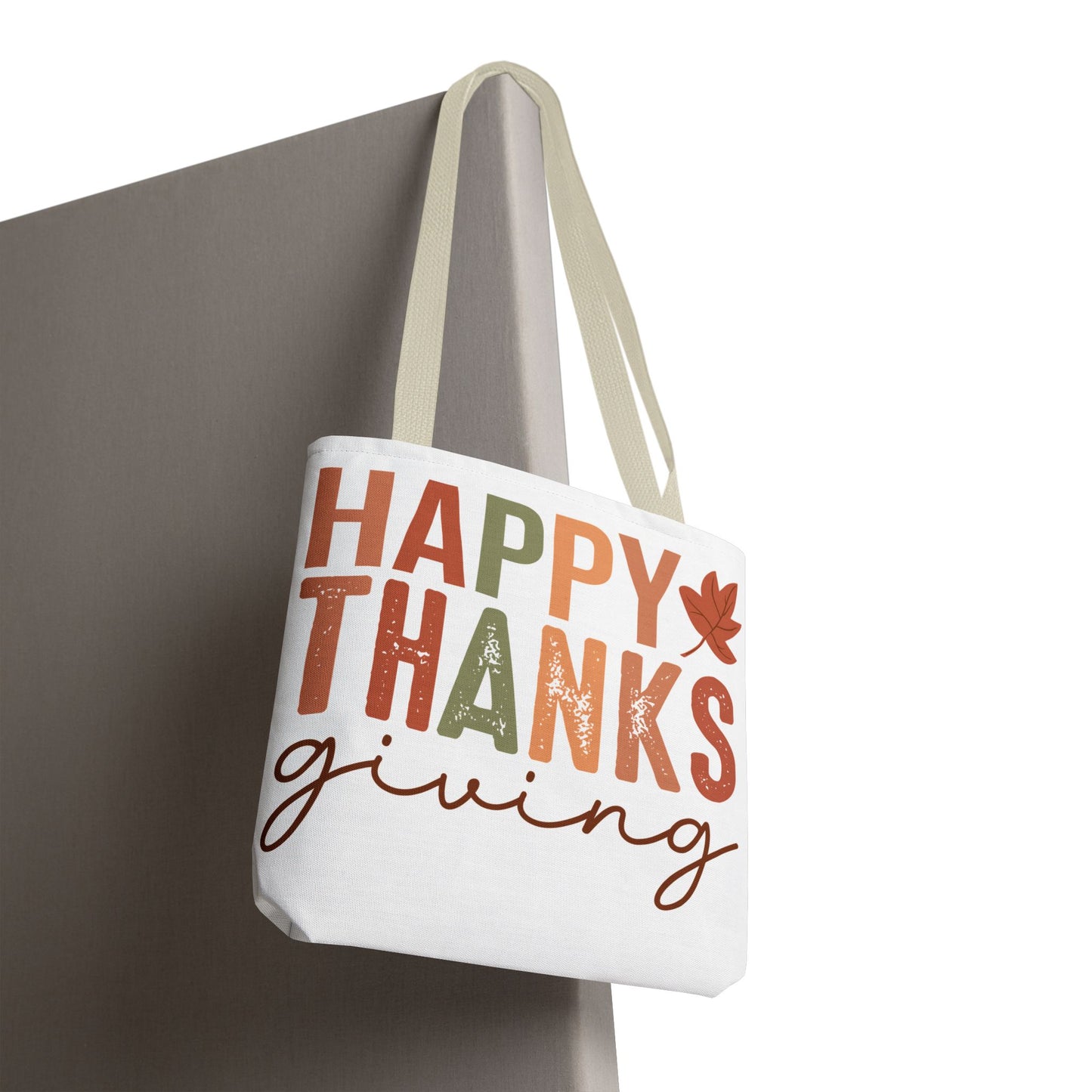 🍁 Rustic Happy Thanksgiving Tote Bag – Simple Charm for the Season 🍂🧡