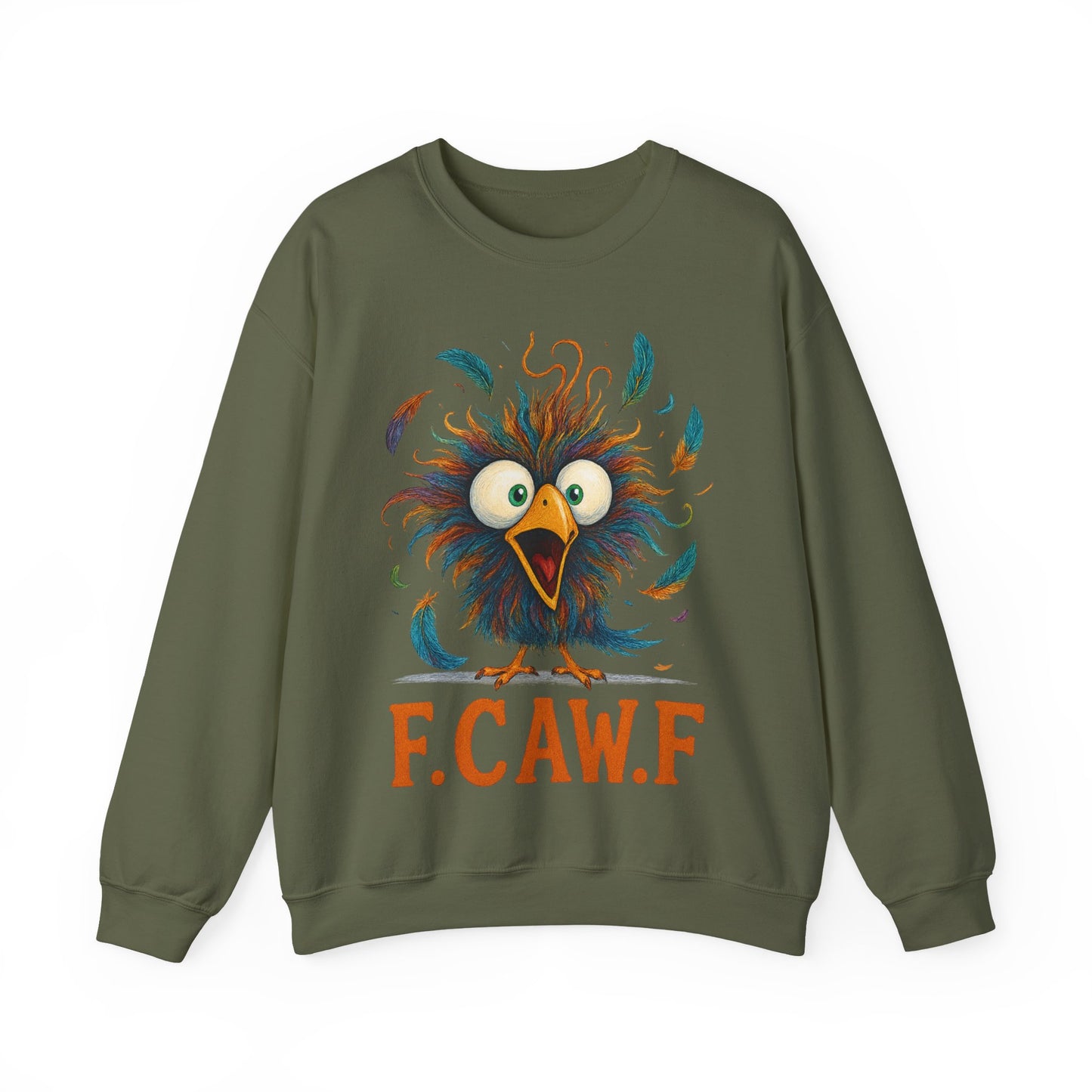 🍂🪽 F.CAW.F Funny Bird Sweatshirt – Quirky Fowl Humor for Everyday Laughs