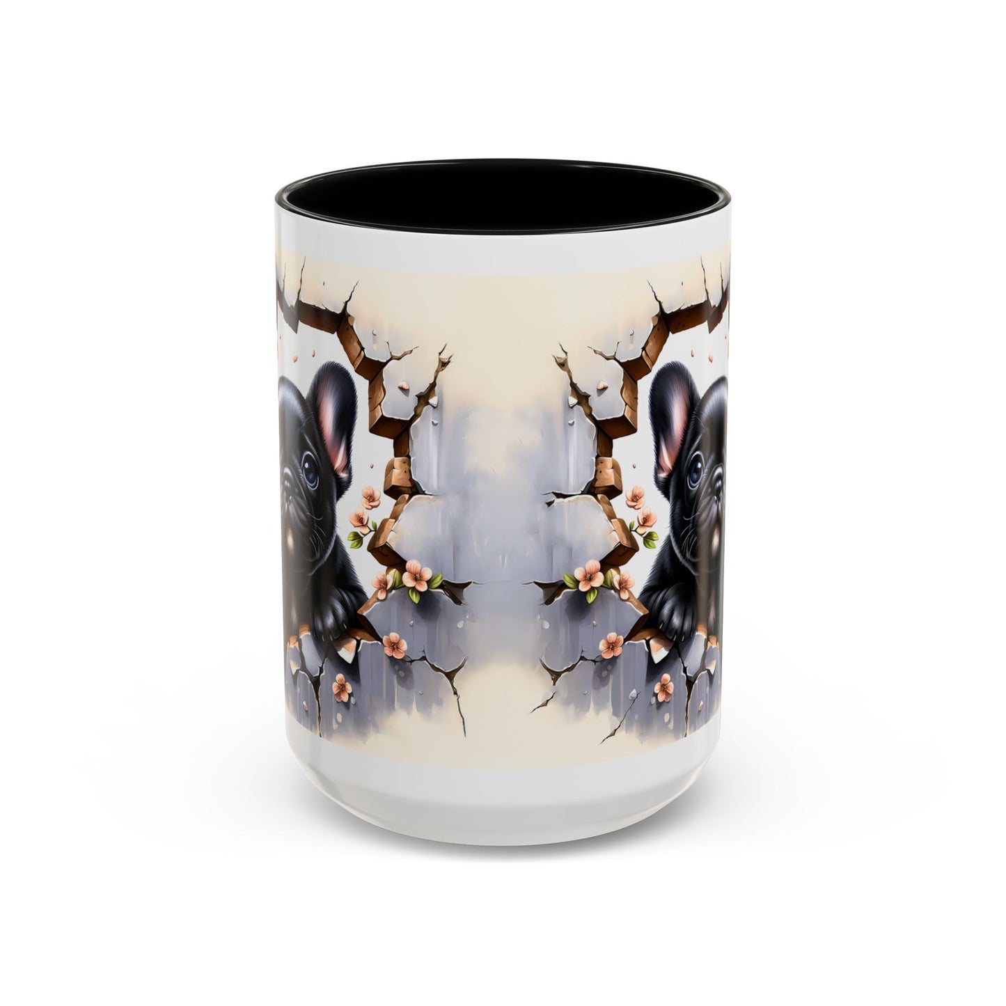🐾☕ Black French Bulldog Puppy Accent Mug – Cute Breakthrough Pup Design ✨