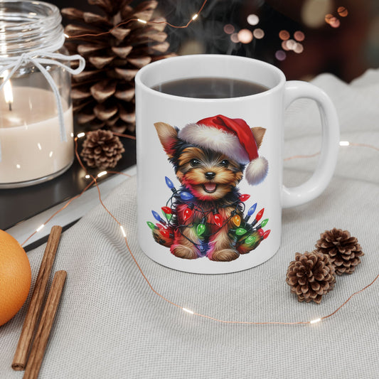 🎄 Yorkshire Terrier Christmas Mug – Holiday Cheer Wrapped in Puppy Cuteness 🎅