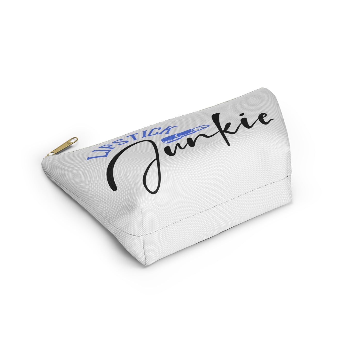 Accessory Pouch – "Lipstick Junkie" Blue Makeup Bag