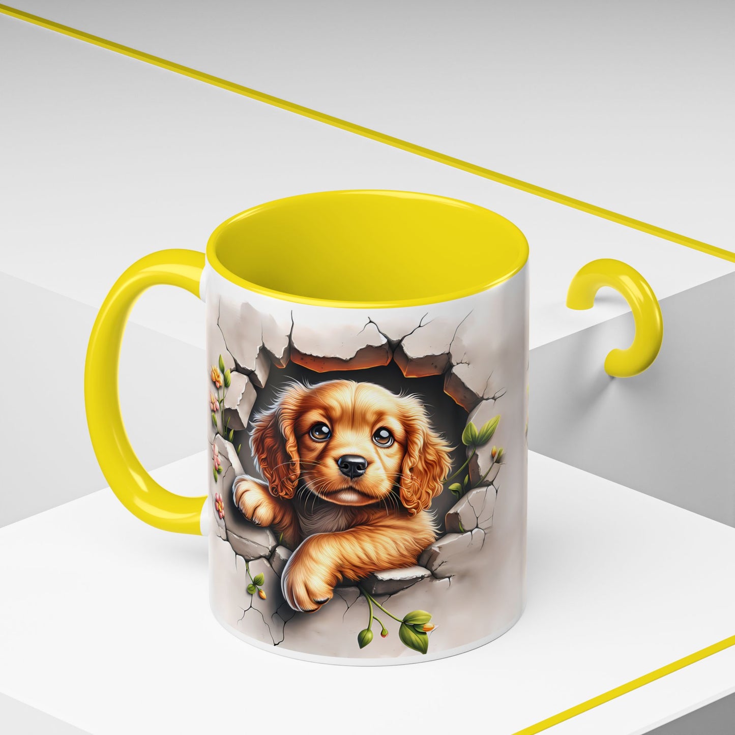 🐾 Cocker Spaniel Puppy Accent Mug – Sweet Fluffy Pup Coffee Cup ☕🤎