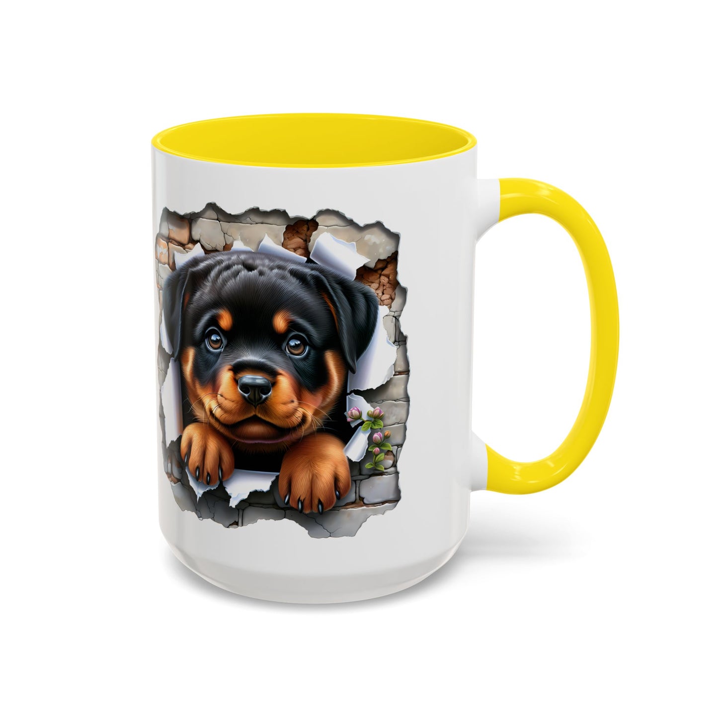🐾☕ Rottweiler Puppy Accent Mug – Sweet Breakthrough Pup Design ✨