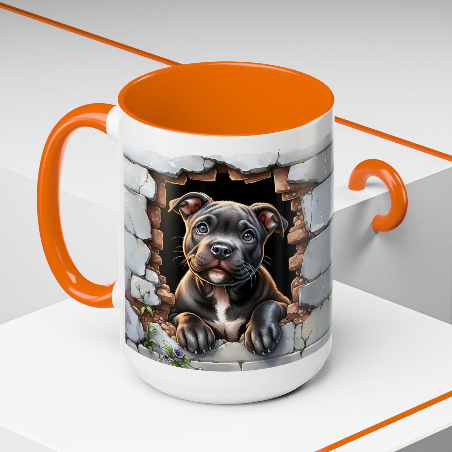 🐶☕ Pit Bull Puppy Accent Mug – Cute Breakthrough Pup Design ✨