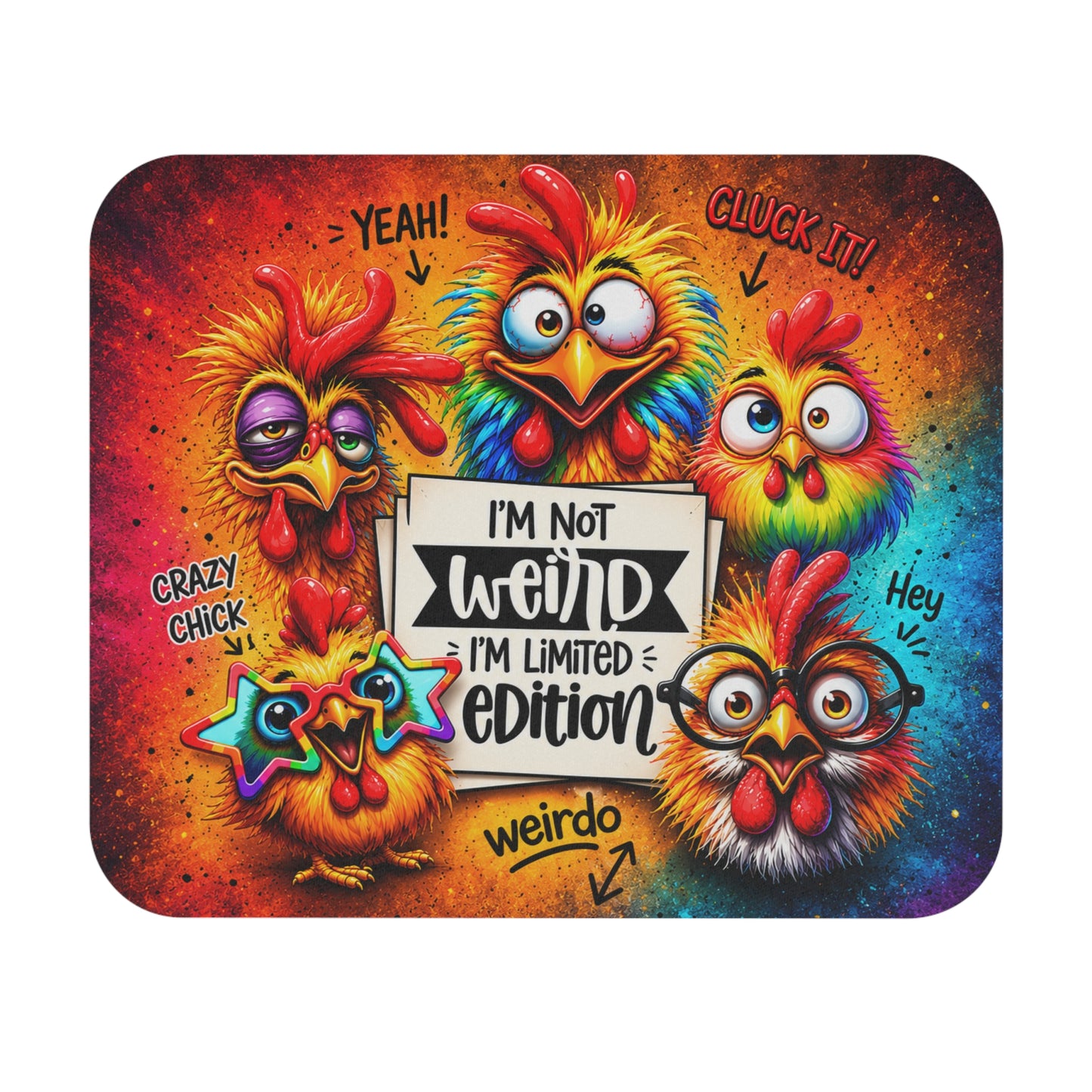 Funny Chicken Mouse Pad – Colorful Limited Edition Desk Decor