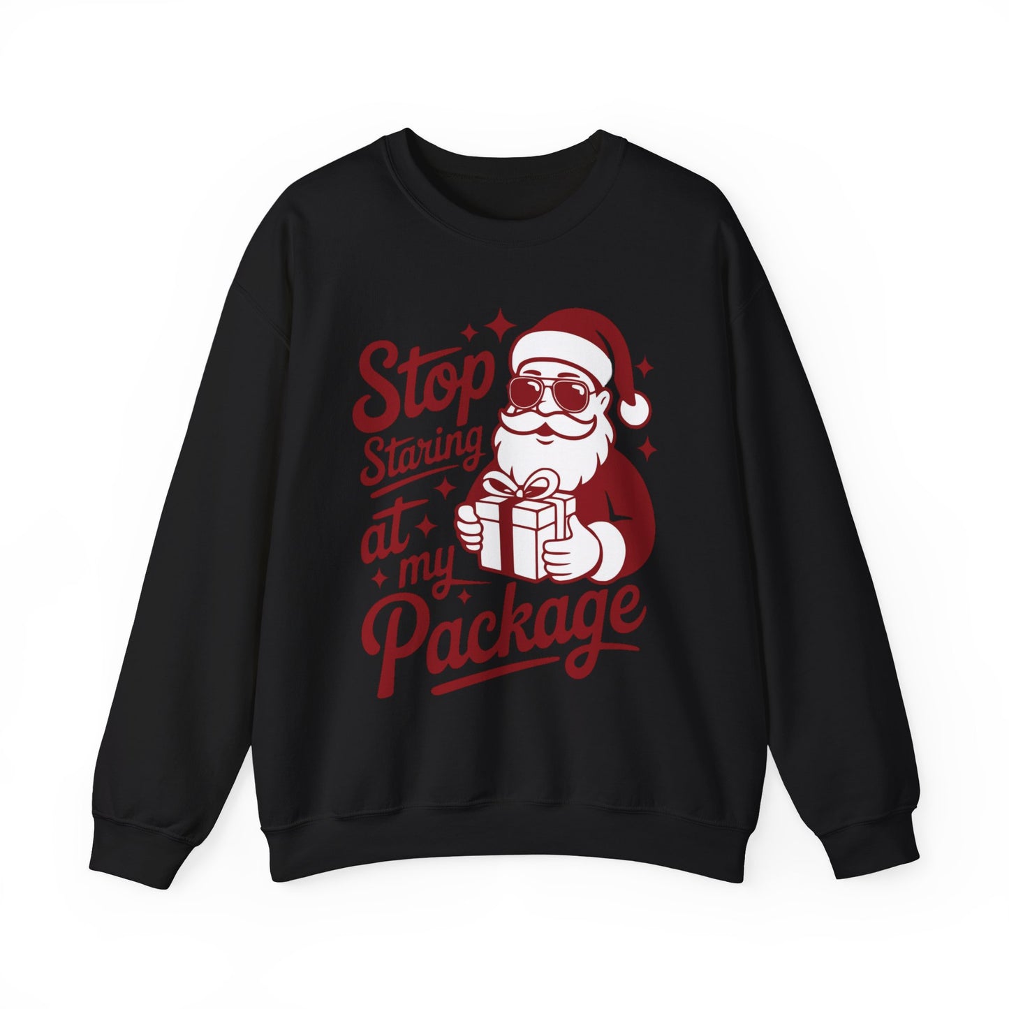 🎅🤣 Stop Staring at My Package Sweatshirt – Funny Santa Holiday Pullover