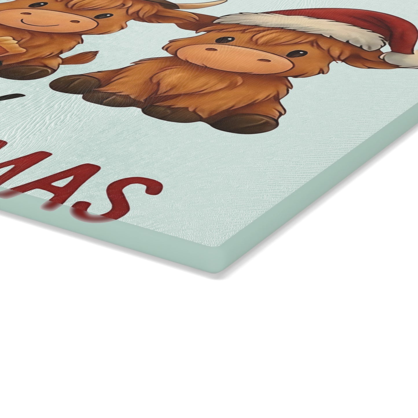 🎃🦃🎄 Happy Hallothanksmas Highland Cow Cutting Board – Festive Multi-Holiday Kitchen Décor 🍁🥧✨