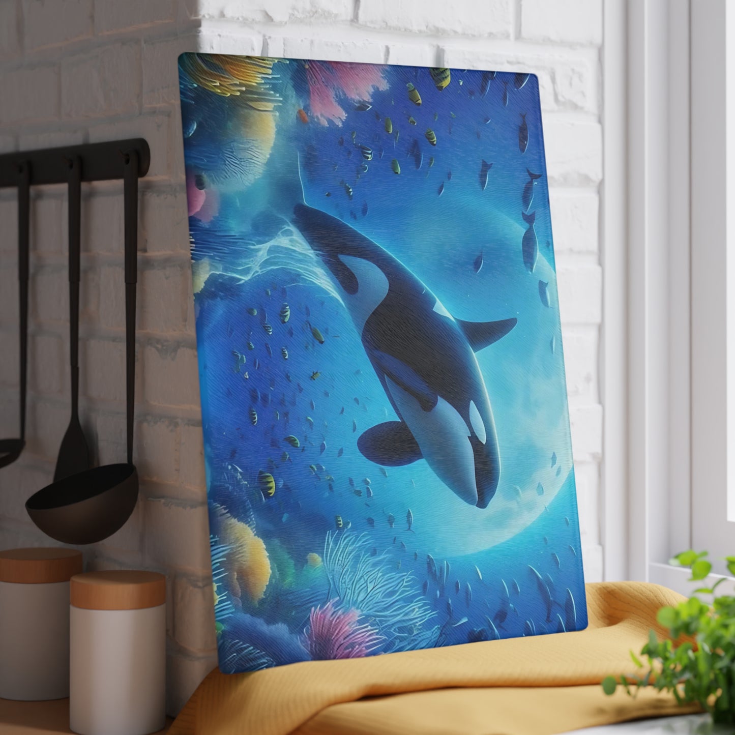 🐋 Ocean Majesty Orca Cutting Board – Underwater Wonder for Your Kitchen 🌊