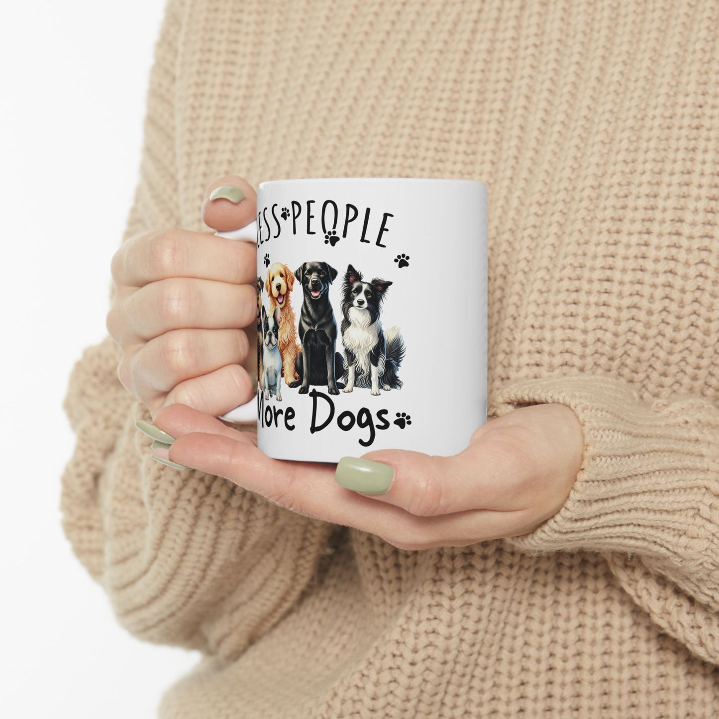 🐾 Less People, More Dogs Mug – The Paw-fect Crew for Dog Lovers ☕