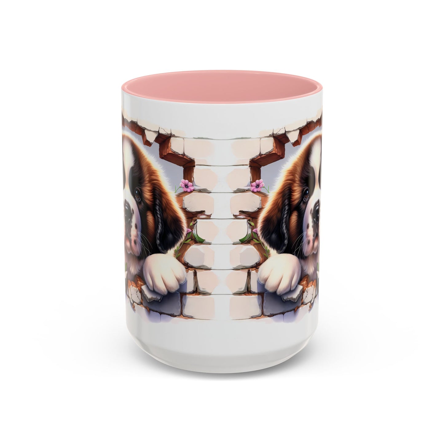 🐾☕ St. Bernard Puppy Peek Accent Mug – Gentle Giant Pup Lover Gift ✨❤️