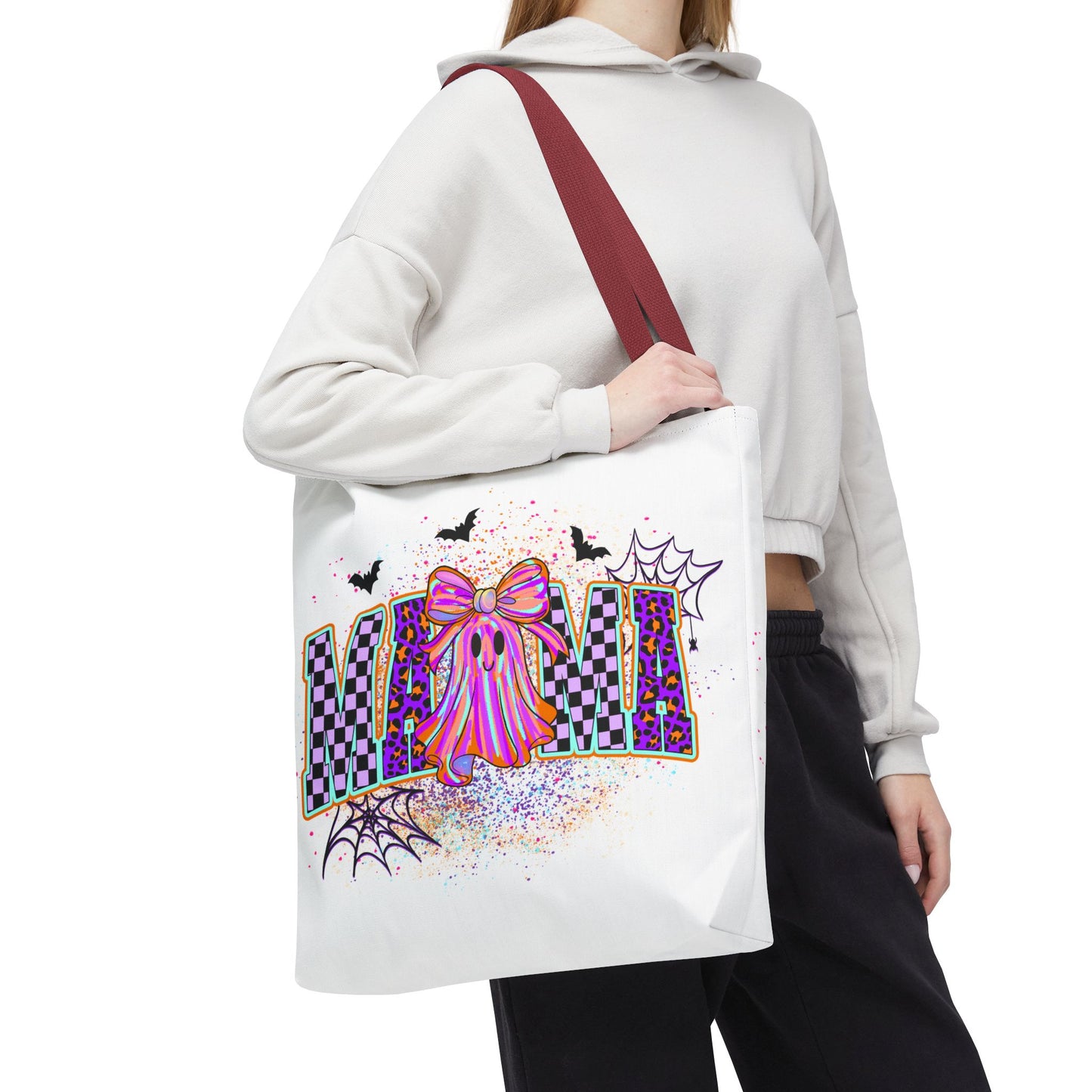 🎃 Colorful Mama Ghost Halloween Tote Bag – Spooky Fun with a Pop of Color 👻👜