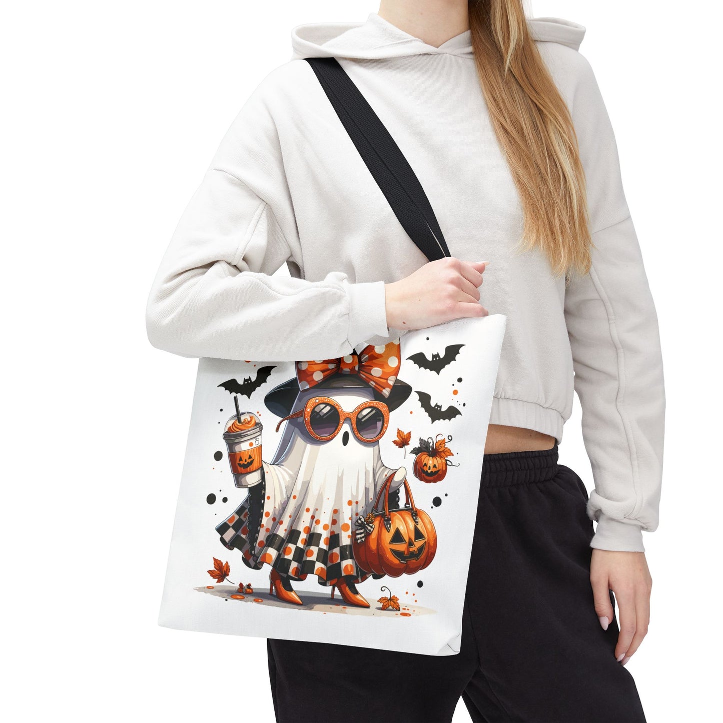 🧡 Chic Ghost Halloween Tote Bag – Sassy, Stylish & Spook-tacular 👻🎃