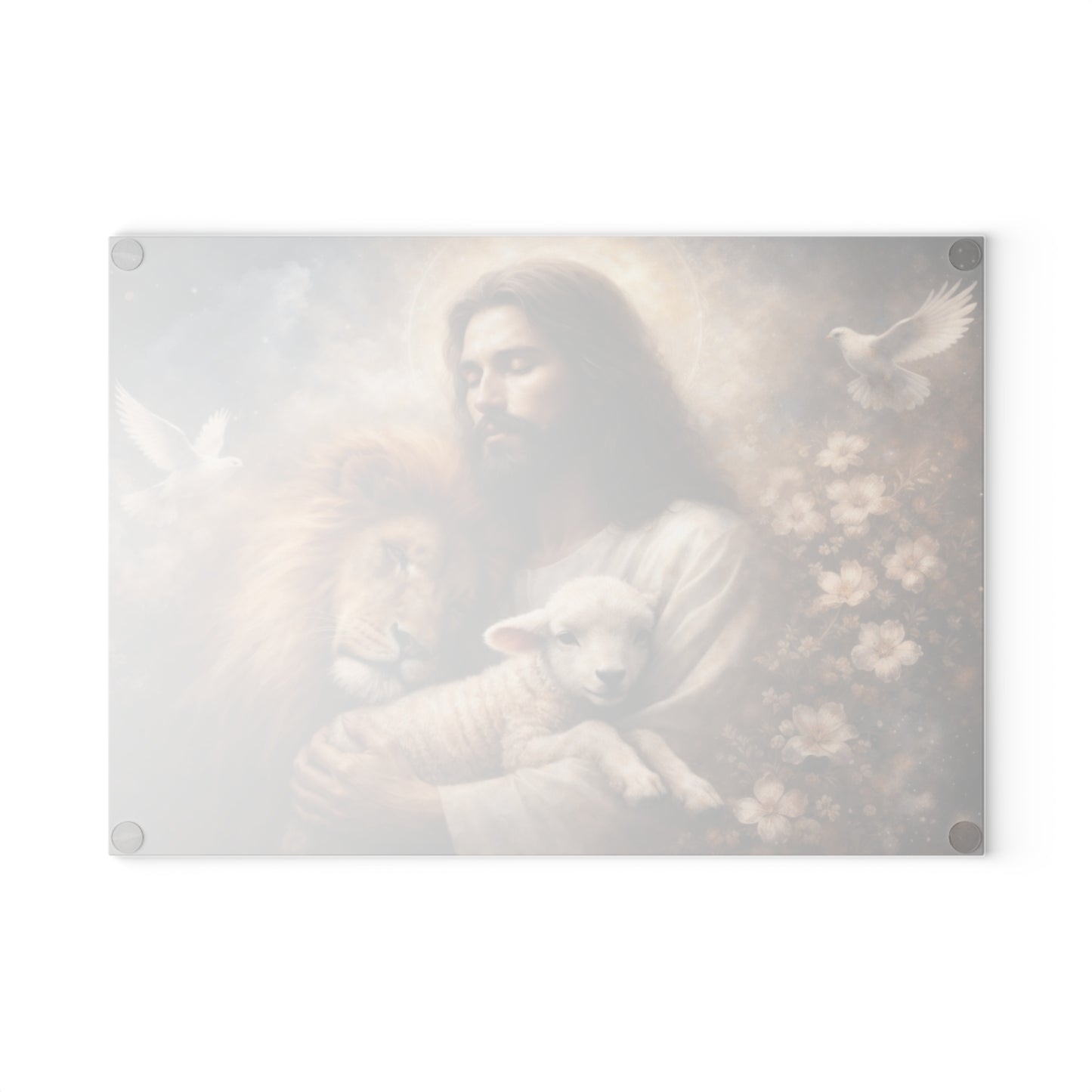 Jesus Cutting Board, Tempered Glass Cutting Board, Charcuterie Board, Chopping Board, Housewarming Gift, Custom cutting board