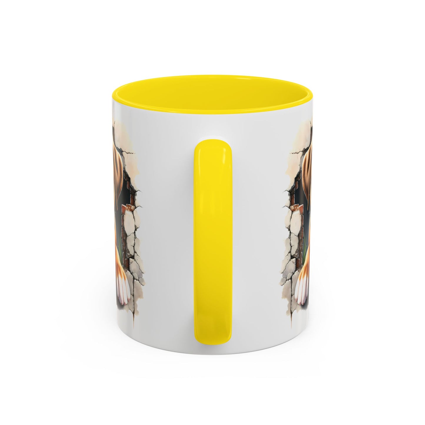 🐶☕ Boxer Puppy Peek Accent Mug – Adorable Dog Lover Gift ✨💛