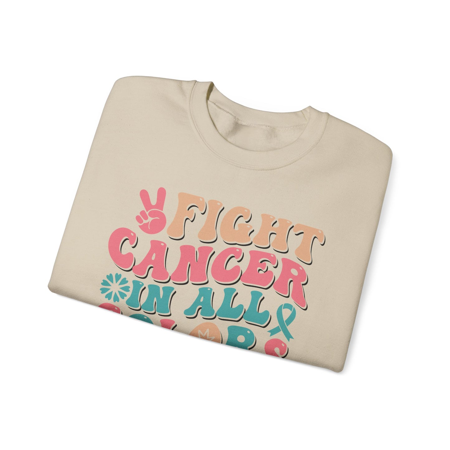 🌈✌️ Fight Cancer in All Colors Sweatshirt – Multi-Awareness Support Crewneck