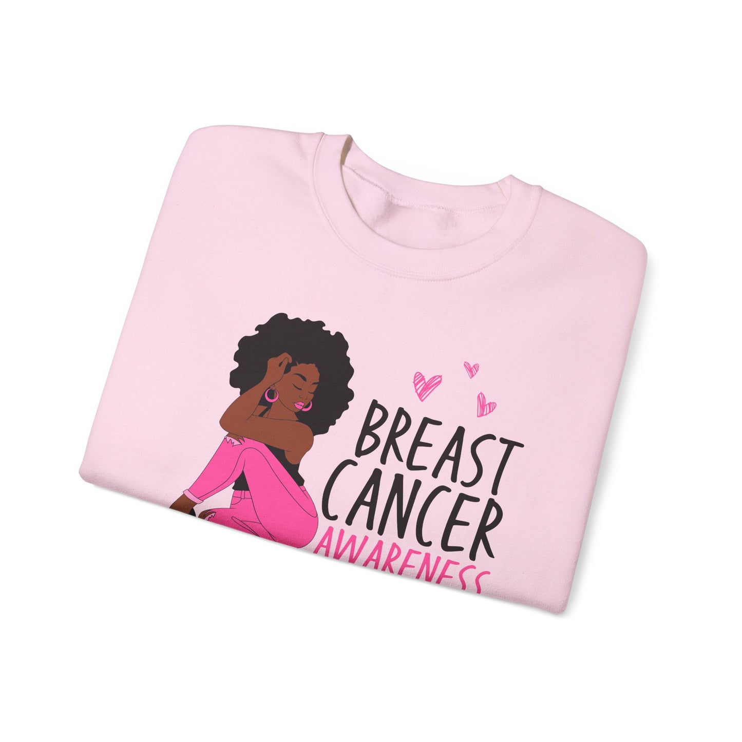 💕✨ Pink Awareness Woman Sweatshirt – Elegant Breast Cancer Support Crewneck