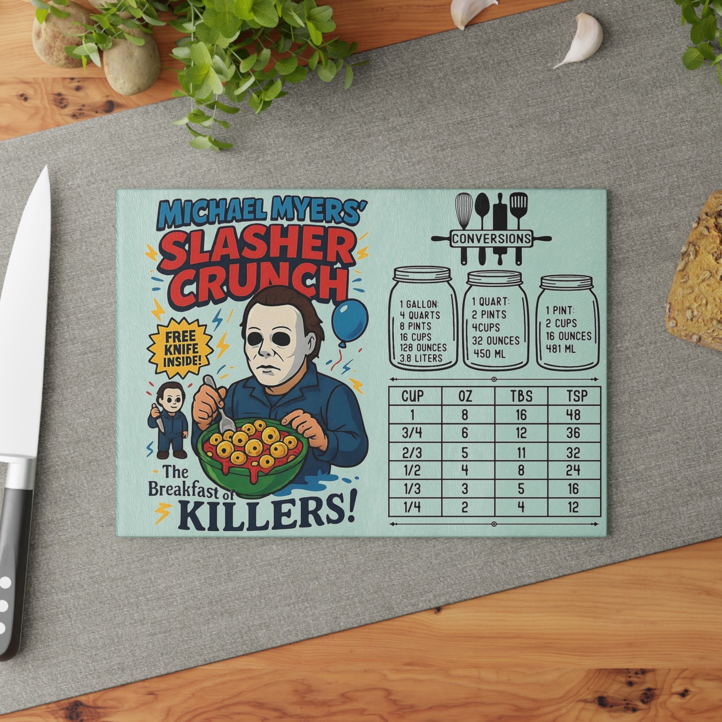 🔪 Slasher Crunch Cutting Board – The Breakfast of KILLERS! 😱🥣