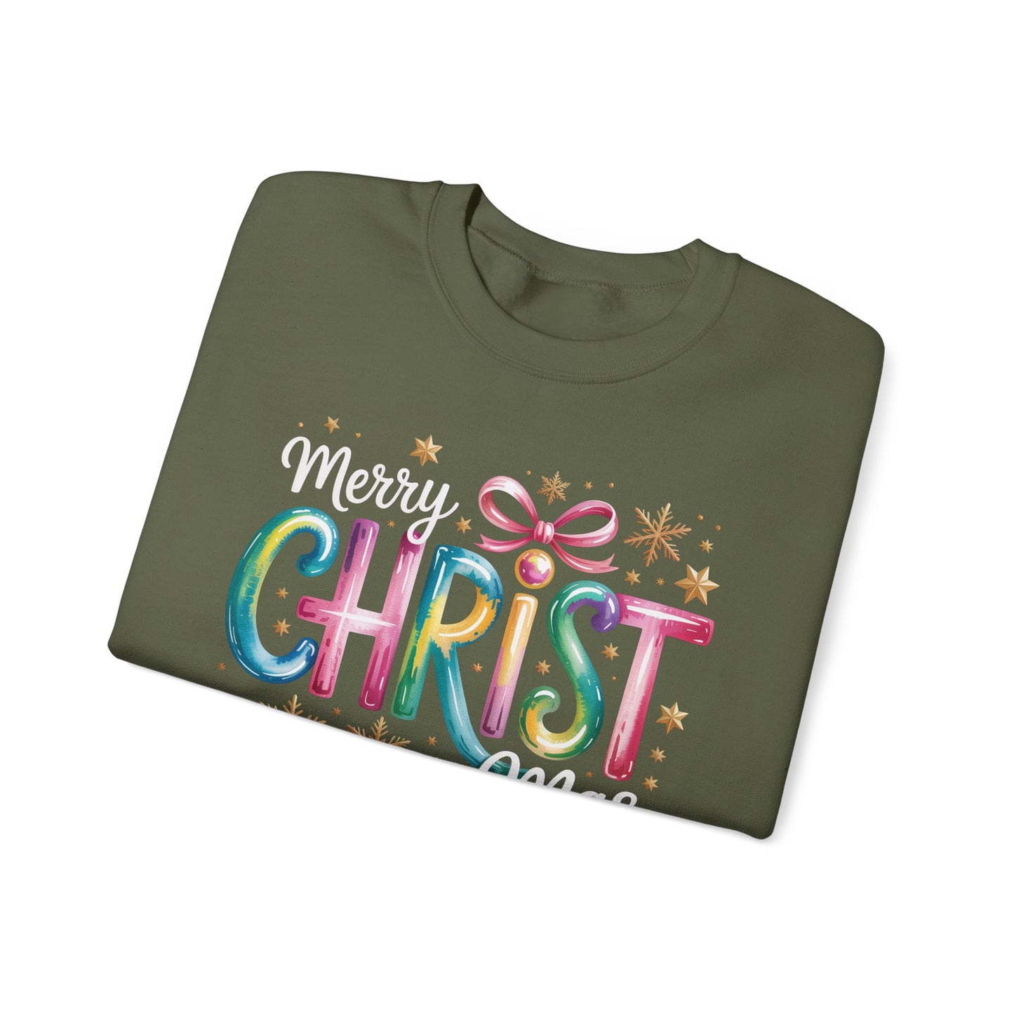🎄🌈 Merry Christmas Rainbow Sweatshirt – Colorful Holiday Cheer ✨