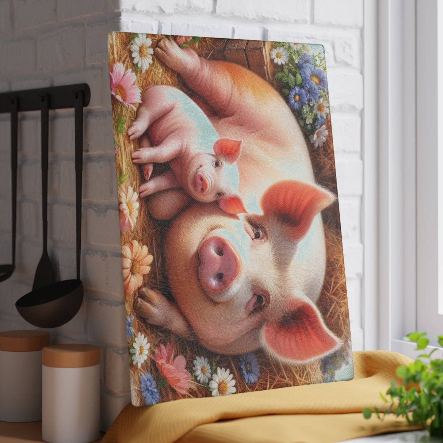 Tabla de cortar de cerdo, amantes de los animales, decoración de granja, accesorios de cocina, regalo único, tabla de charcutería, tabla de cortar personalizada, cocinas de cerdo