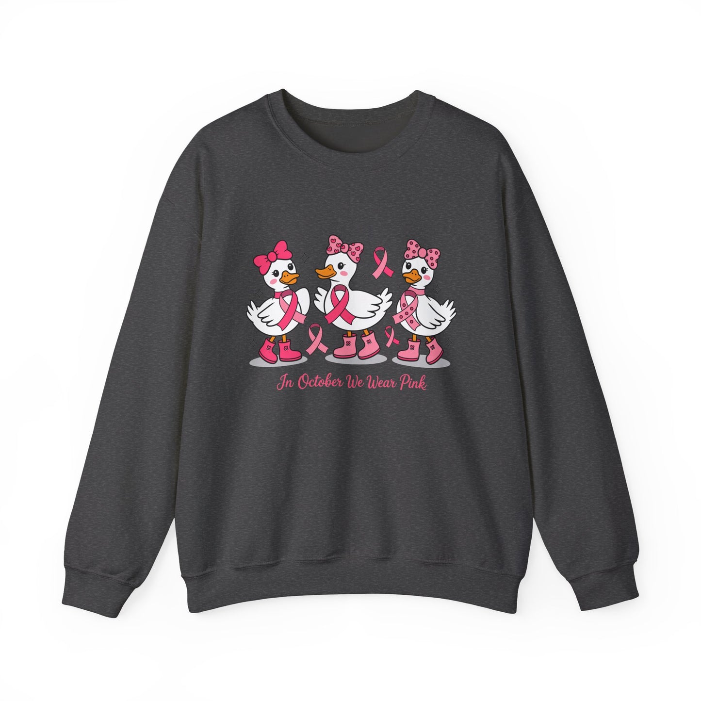 🎀🦆 In October We Wear Pink Duck Sweatshirt – Cute & Courageous Support 💗