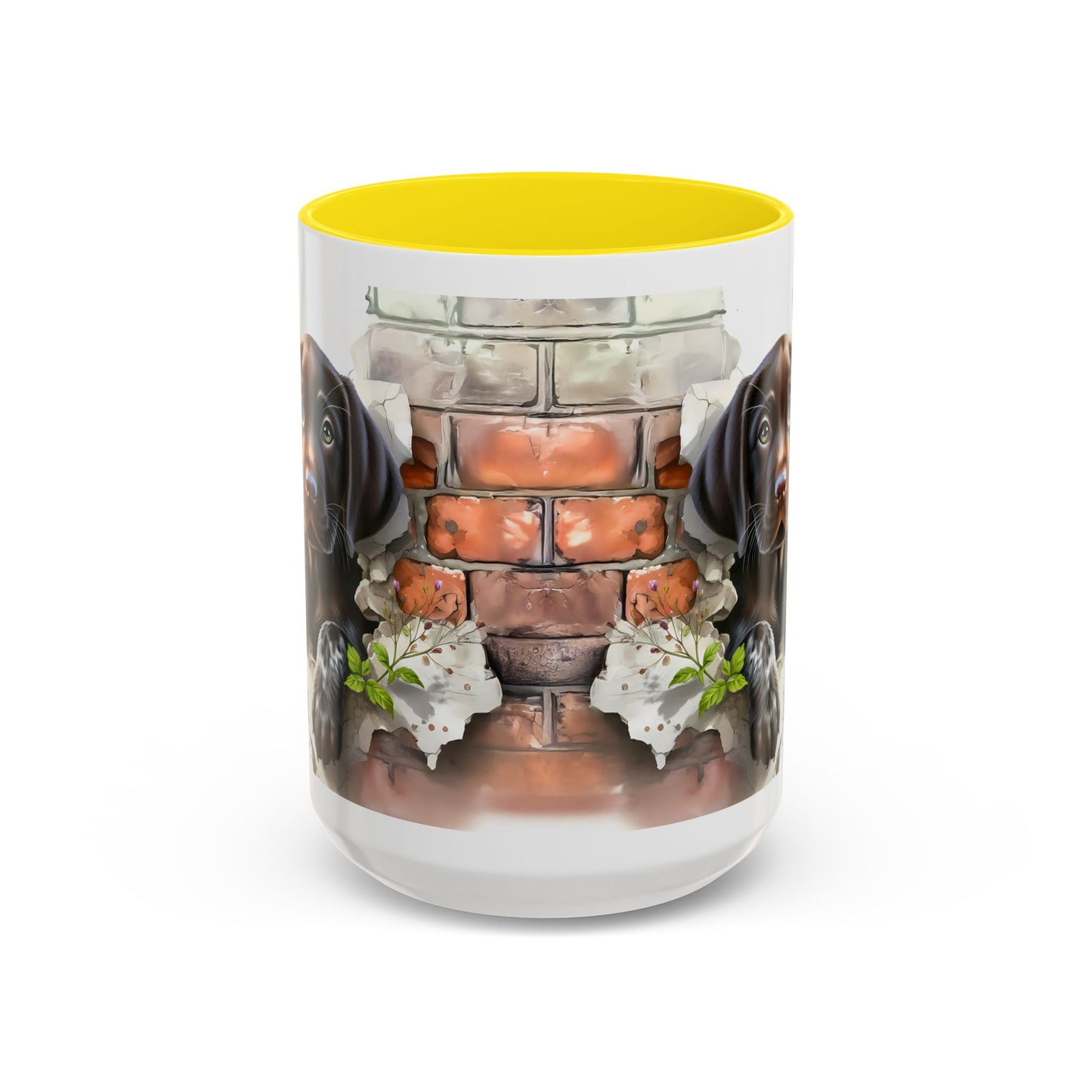 🐶🍫 Chocolate Lab Puppy Accent Mug – Sweet Brown Pup Coffee Cup ☕💛