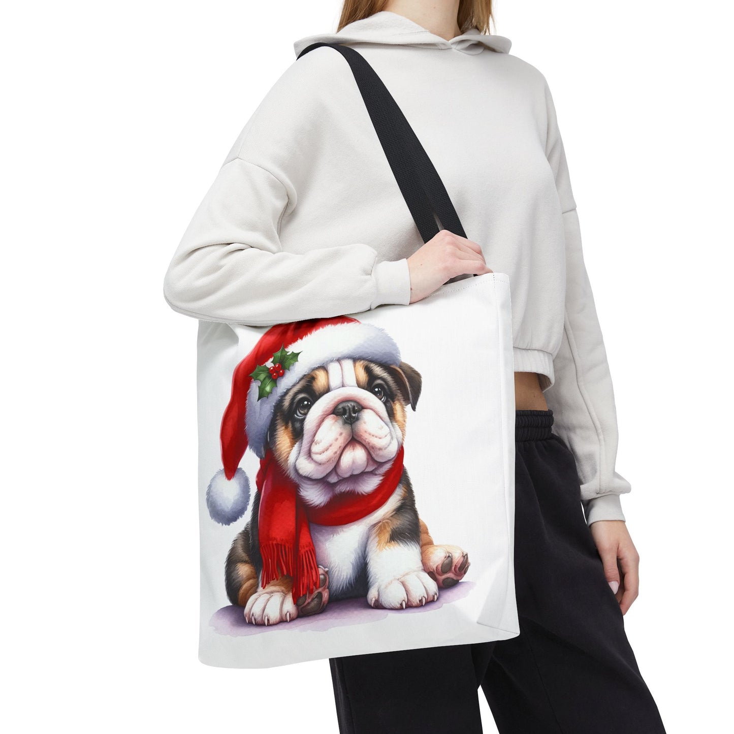 🎅 Bulldog Christmas Tote Bag – Cozy Holiday Style for Dog Lovers 🐾