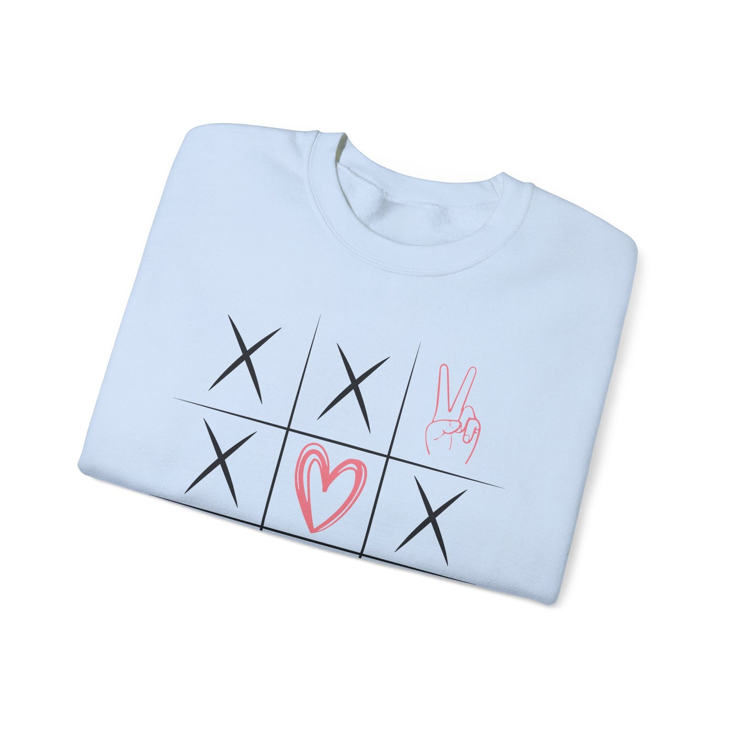 🌍🎗️ World Cancer Day Sweatshirt – Awareness Tic-Tac-Toe Heart & Ribbon