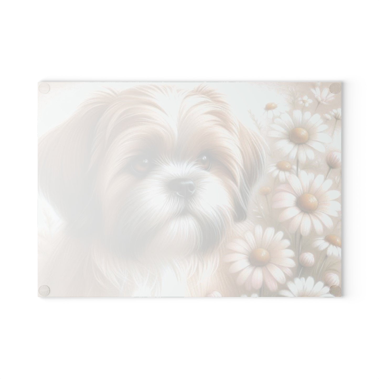 🐾 Shih Tzu & Daisies Cutting Board – Sweet Charm for Your Kitchen 🐶🌼