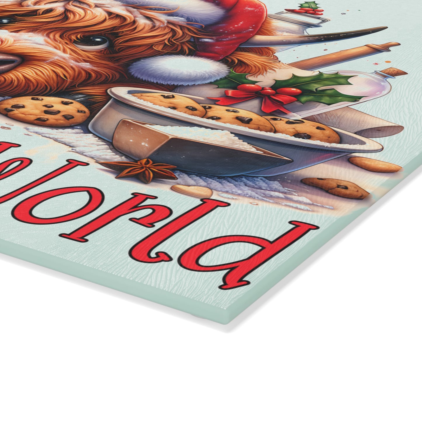 Baking Joy to the World Cow Cutting Board – Cozy Christmas Kitchen Cheer