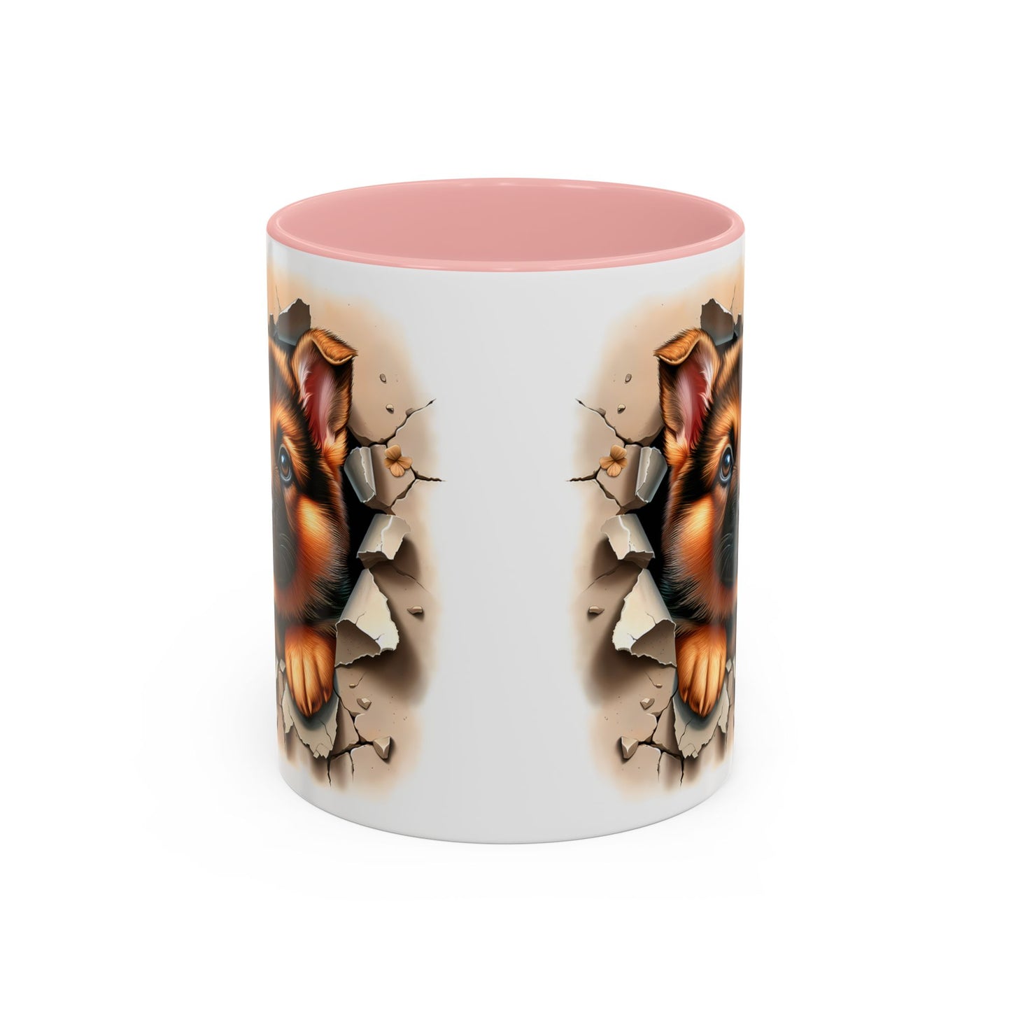 🐾☕ German Shepherd Puppy Peek Accent Mug – Loyal Pup Lover Gift ✨🖤