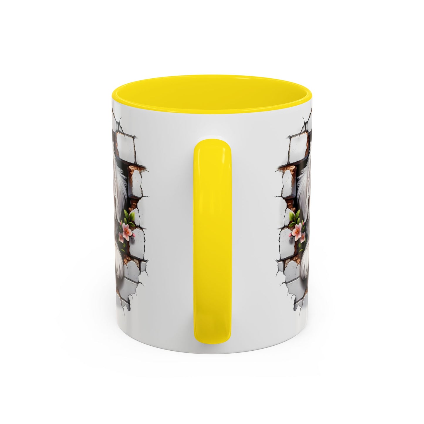 🎀🐶 Maltese Puppy Accent Mug – Cute Peek-Through Dog Design for Animal Lovers ☕💖