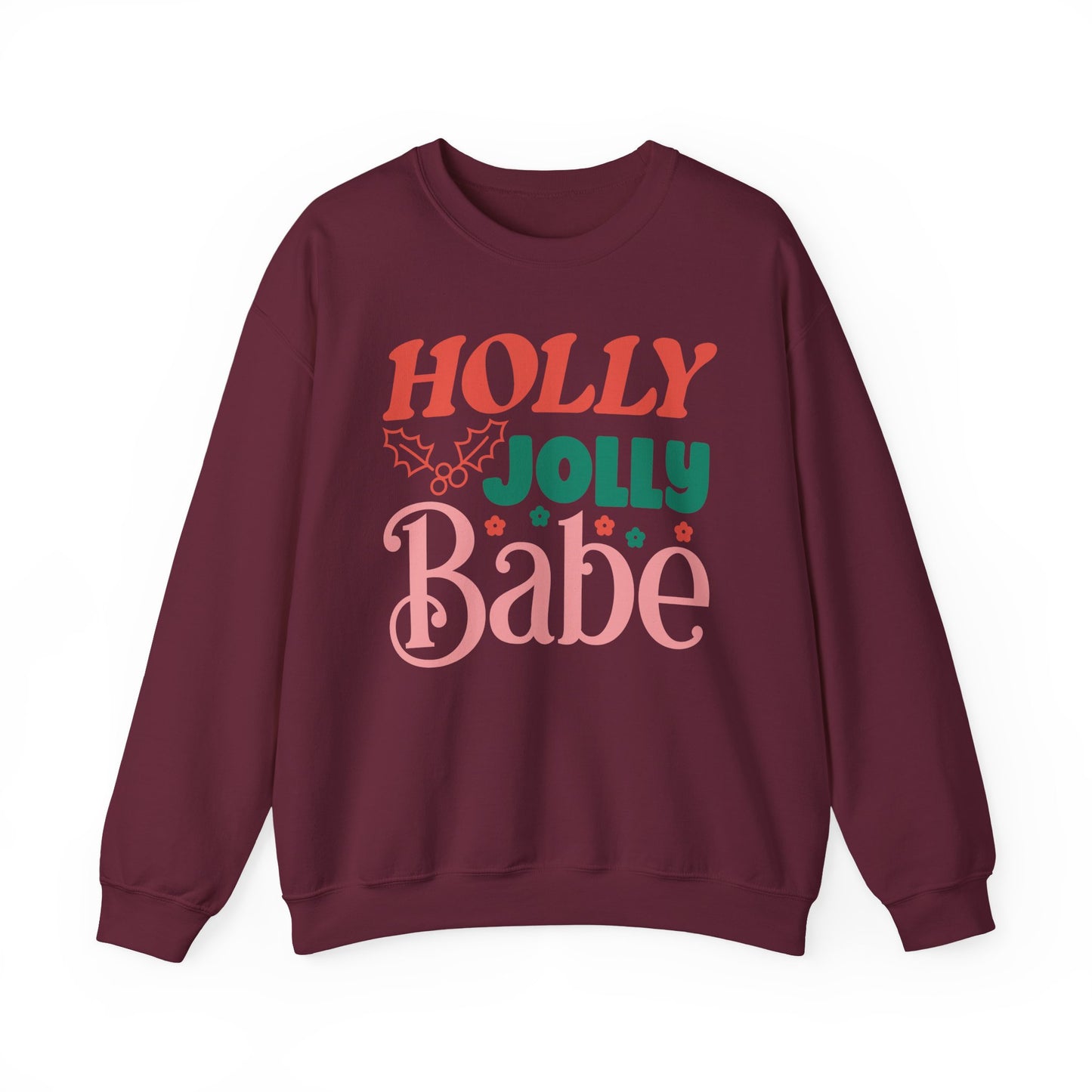 🎀✨ Holly Jolly Babe Retro Crewneck – Cute, Cozy & Festive
