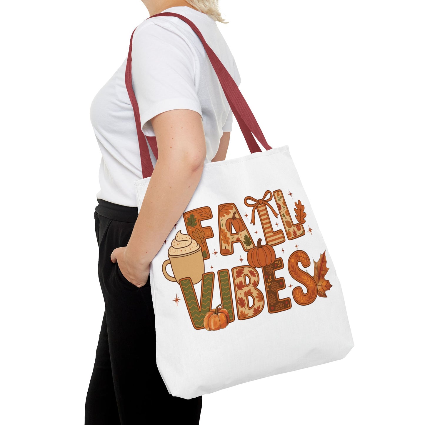 🍁 Fall Vibes Tote Bag – Cozy Comfort for Your Autumn Adventures 🎃☕