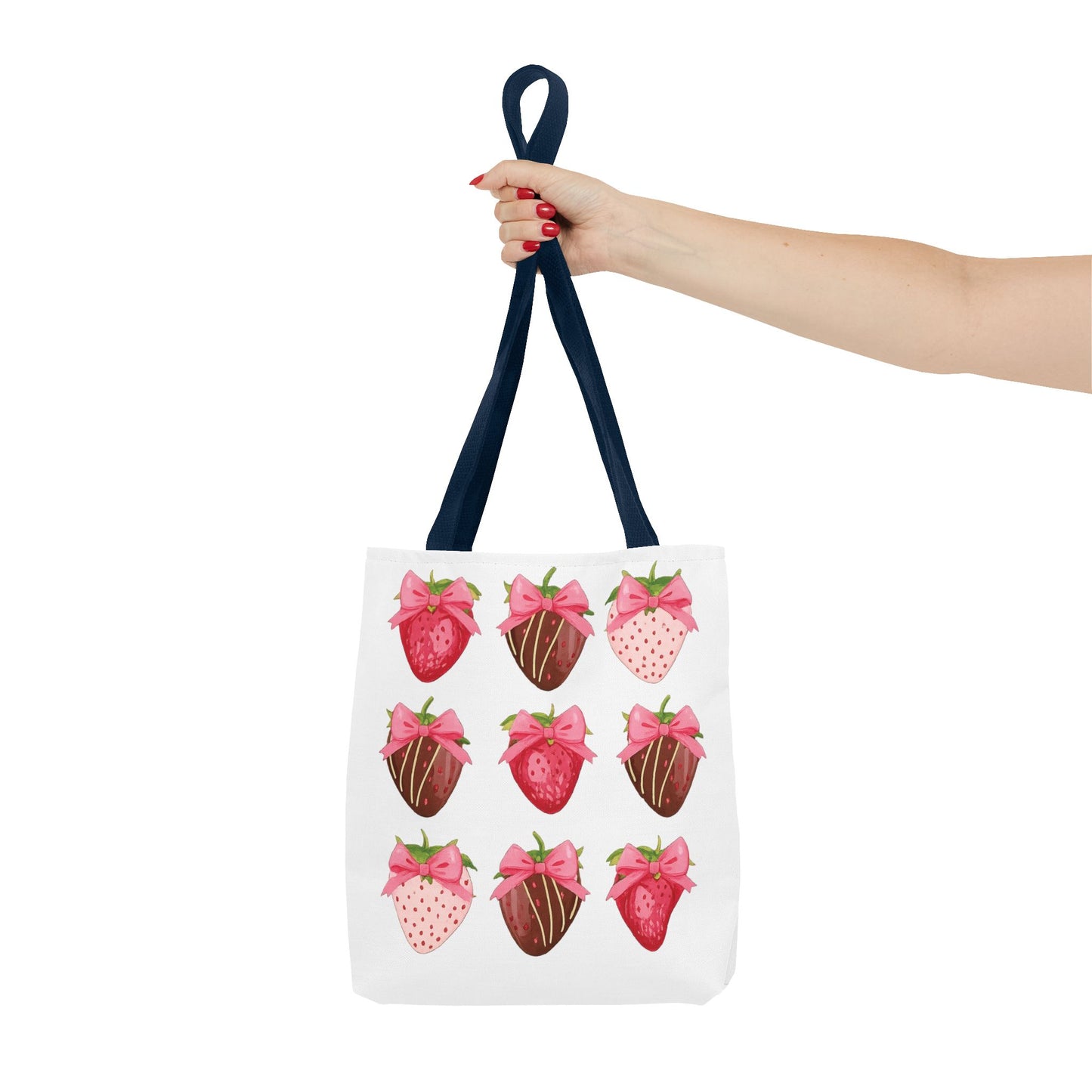 🍓 Chocolate-Covered Strawberry Tote Bag – Sweet, Stylish & Practical 🍫