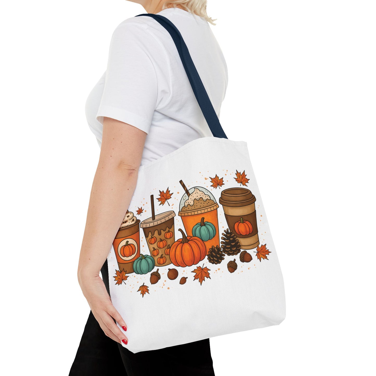 🎃 Pumpkin Spice Vibes Tote Bag – Sippin’ Cozy Fall in Style ☕🍂