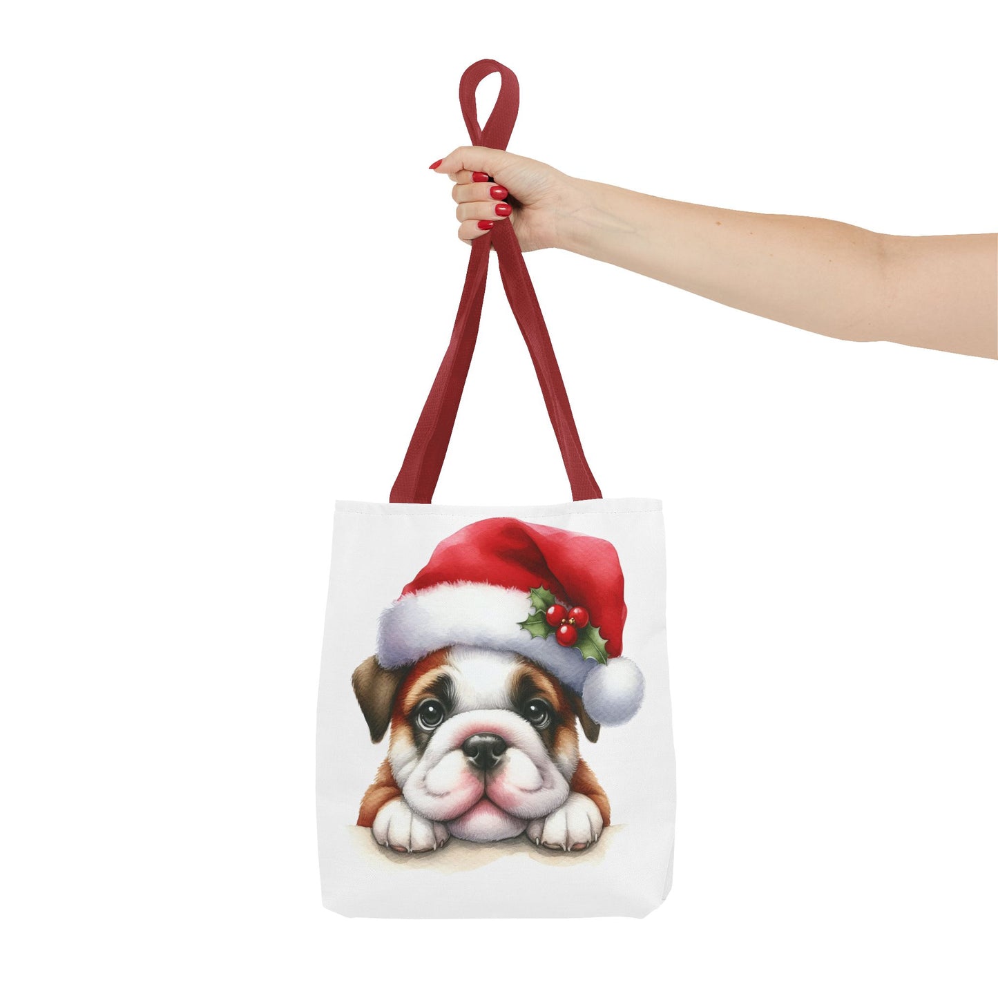 🐾 Bulldog Christmas Tote Bag – Santa Paws Cuteness You Can Carry 🎄