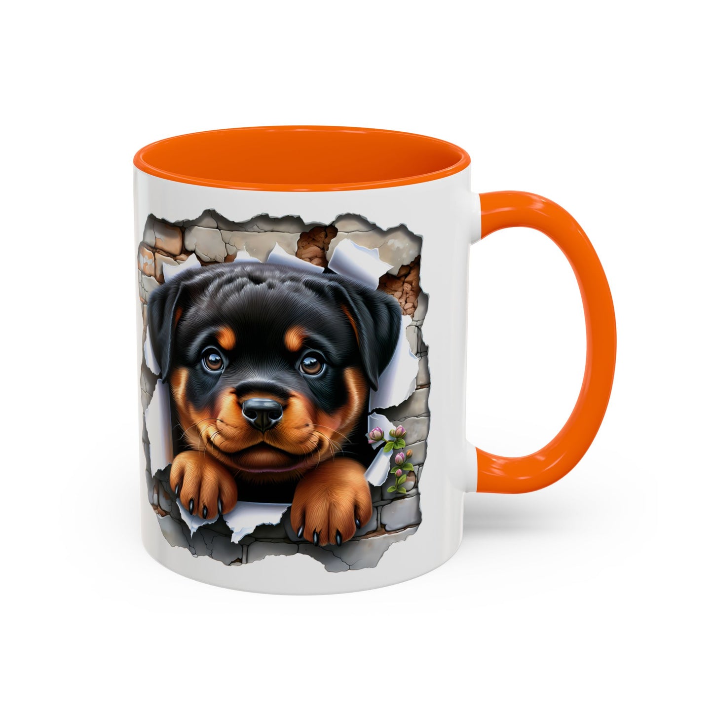 🐾☕ Rottweiler Puppy Accent Mug – Sweet Breakthrough Pup Design ✨