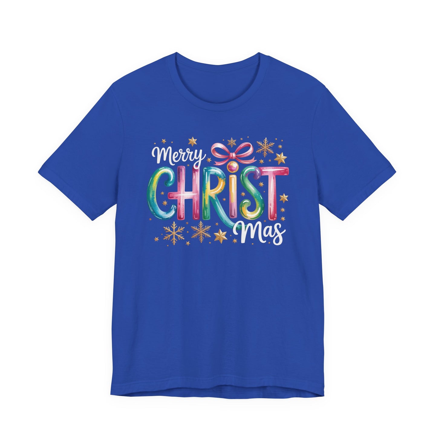 🎄✨ Merry Christmas Glow Lettering T-Shirt – Festive & Bright Holiday Style 🎁🌟
